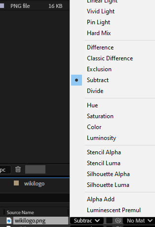 An example of a composite mode list.